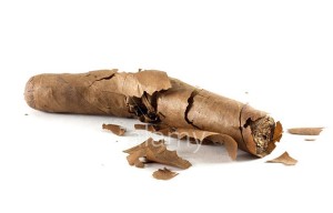 Cracked and broken dry cigar